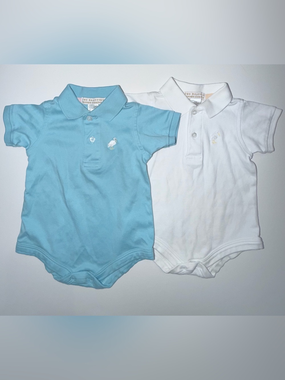 The Beaufort Bonnet Company Prim & Proper Polo Onesies. Size 6-12 Months